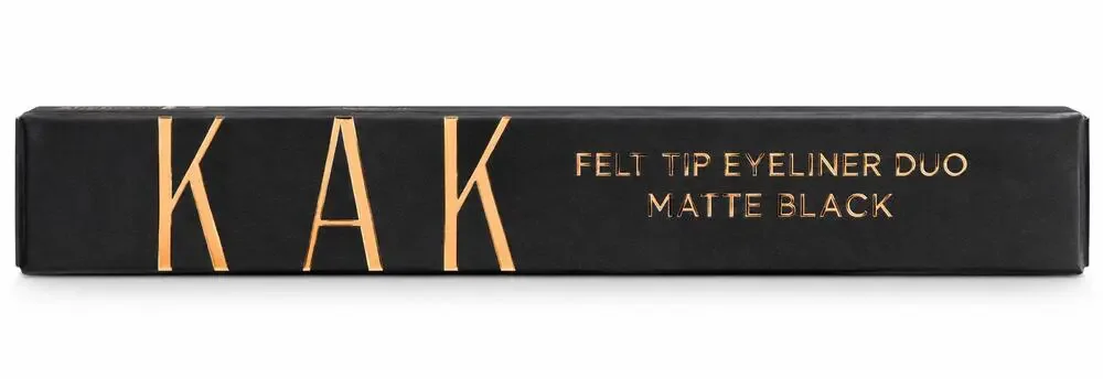 KAK Cosmetics Felt Tip Eyeliner Duo Matte Black Liquid Eyeliner New In Box
